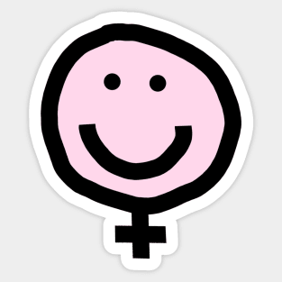 Female Pink Smiley Face Sticker